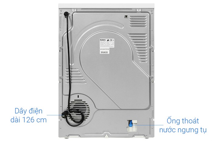 Máy sấy ngưng tụ Galanz 8 kg DC-80S5C Màu Trắng