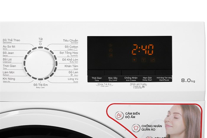 Máy sấy ngưng tụ Galanz 8 kg DC-80S5C Màu Trắng