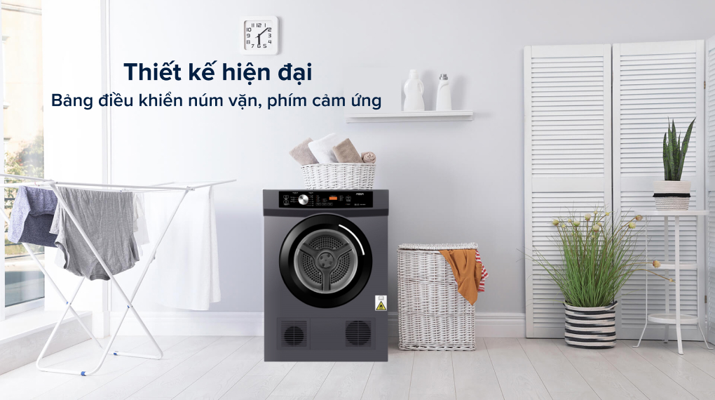 Máy sấy thông hơi Aqua 8 kg AQH-V800H SS - Thiết kế