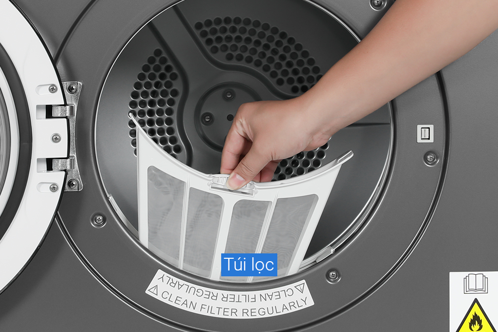 Máy sấy thông hơi Aqua 8 kg AQH-V800H SS Màu Xám