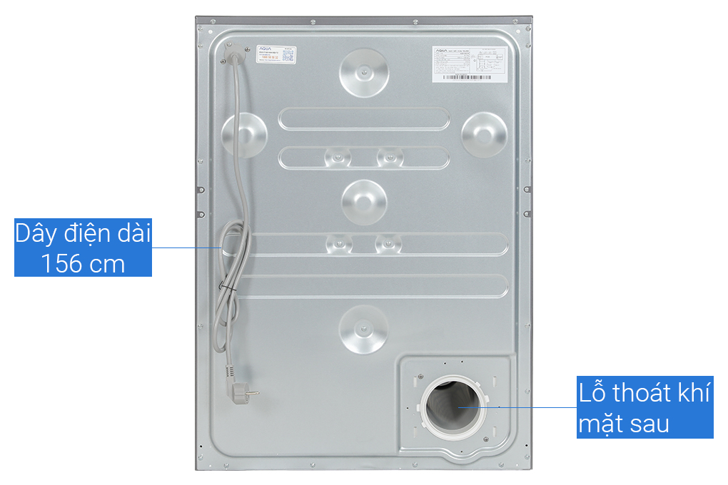 Máy sấy thông hơi Aqua 8 kg AQH-V800H SS Màu Xám