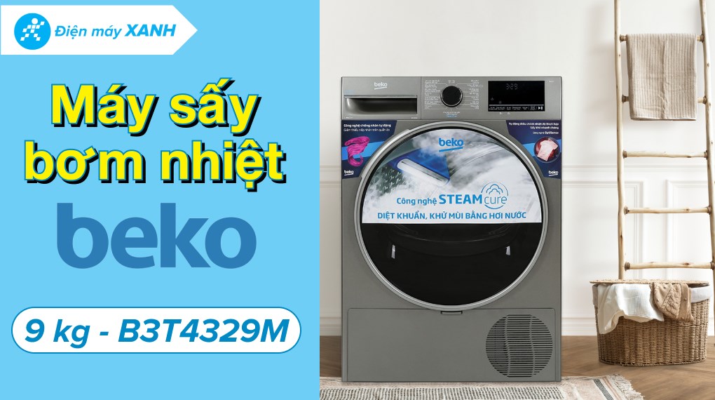 Máy sấy bơm nhiệt Beko 9 kg B3T4329M