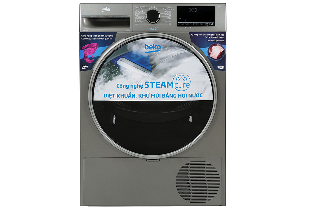 Máy sấy bơm nhiệt Beko 9 kg B3T4329M Màu Xám