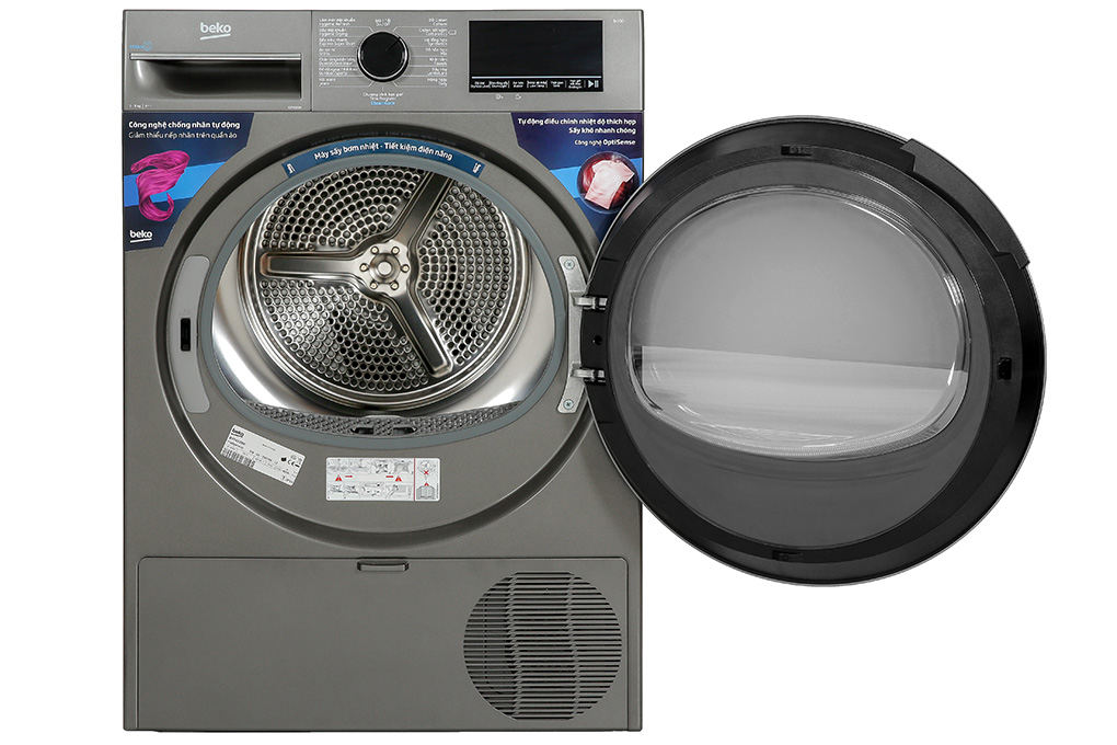 Máy sấy bơm nhiệt Beko 9 kg B3T4329M Màu Xám