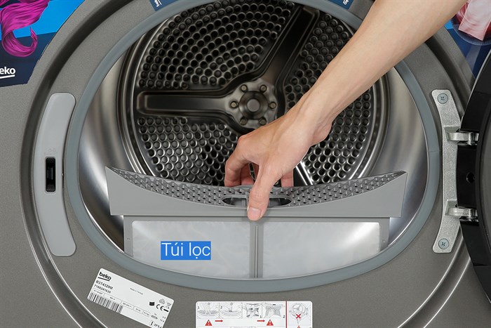 Máy sấy bơm nhiệt Beko 9 kg B3T4329M Màu Xám