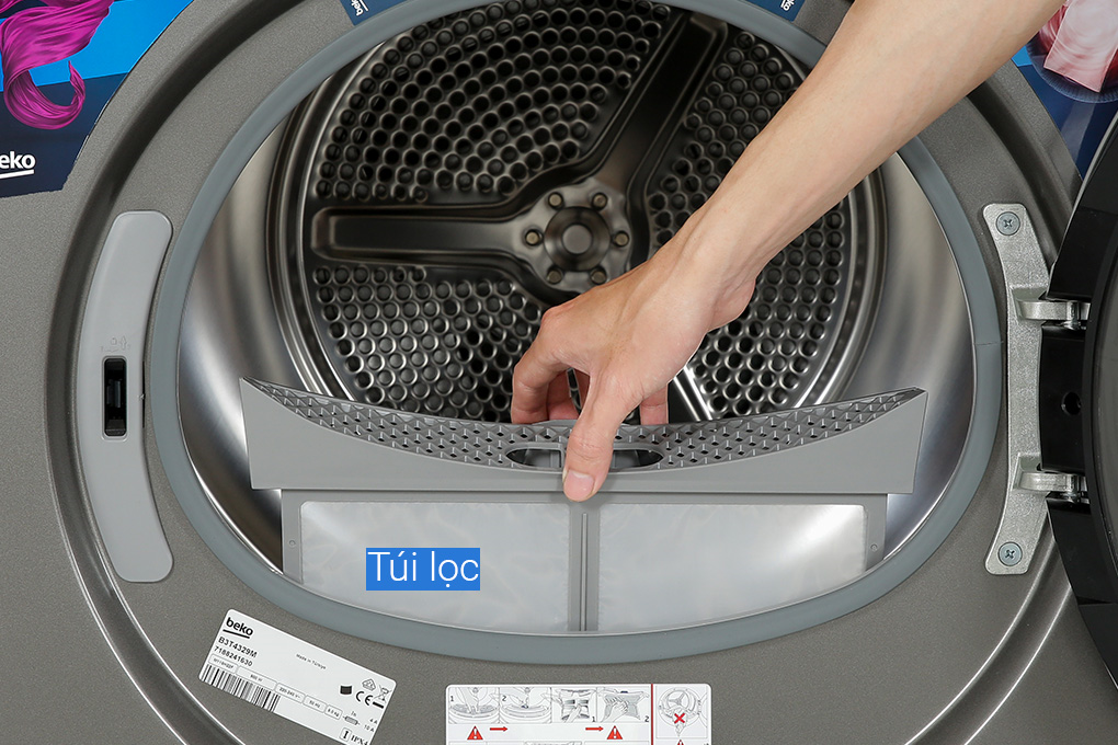 Máy sấy bơm nhiệt Beko 9 kg B3T4329M Màu Xám