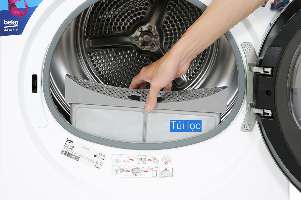 Máy sấy ngưng tụ Beko 9 kg B3T4319W Màu Trắng
