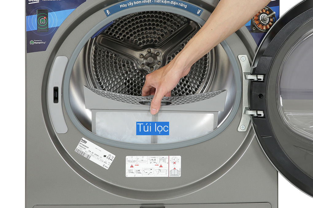 Máy sấy bơm nhiệt Beko 10 kg B5T4429WM - 8