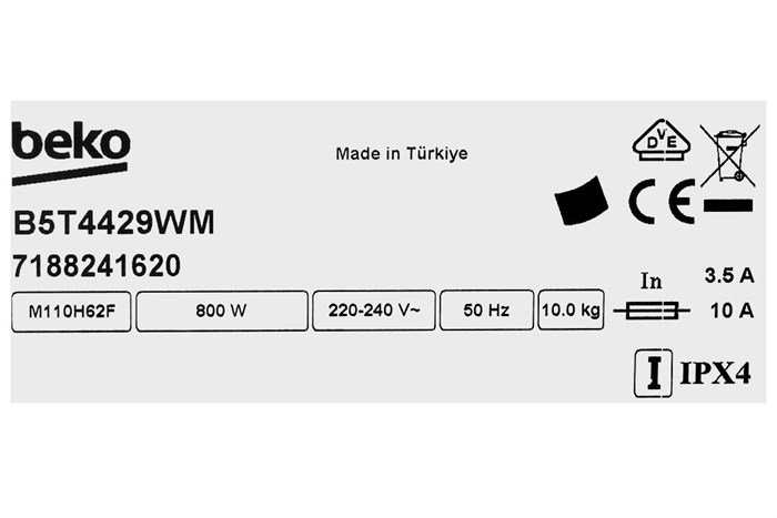 Máy sấy bơm nhiệt Beko 10 kg B5T4429WM Màu Xám