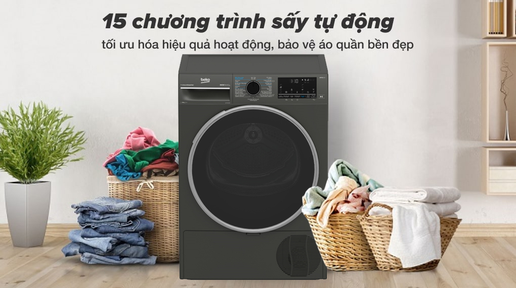 Máy sấy bơm nhiệt Beko 10 kg B5T4429WM - Khối lượng sấy – Chương trình hoạt động