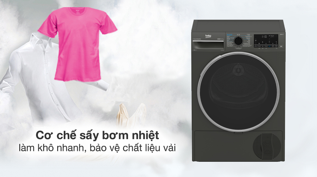 Máy sấy bơm nhiệt Beko 10 kg B5T4429WM - Đặc điểm và cơ chế sấy