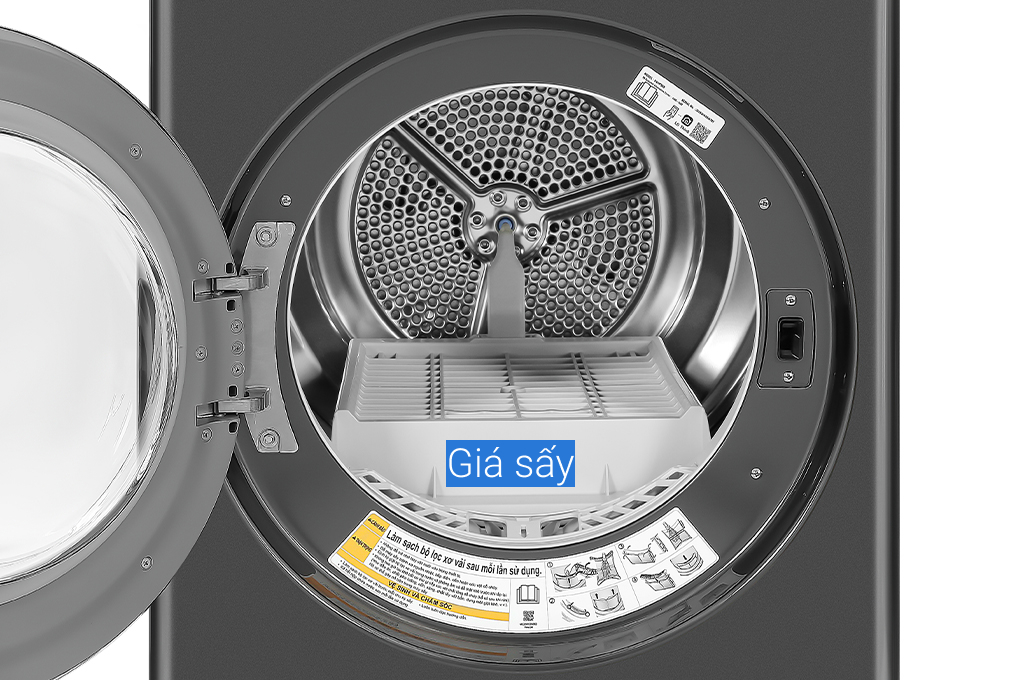 Máy sấy bơm nhiệt LG 10.5 kg DVHP50B Màu Đen