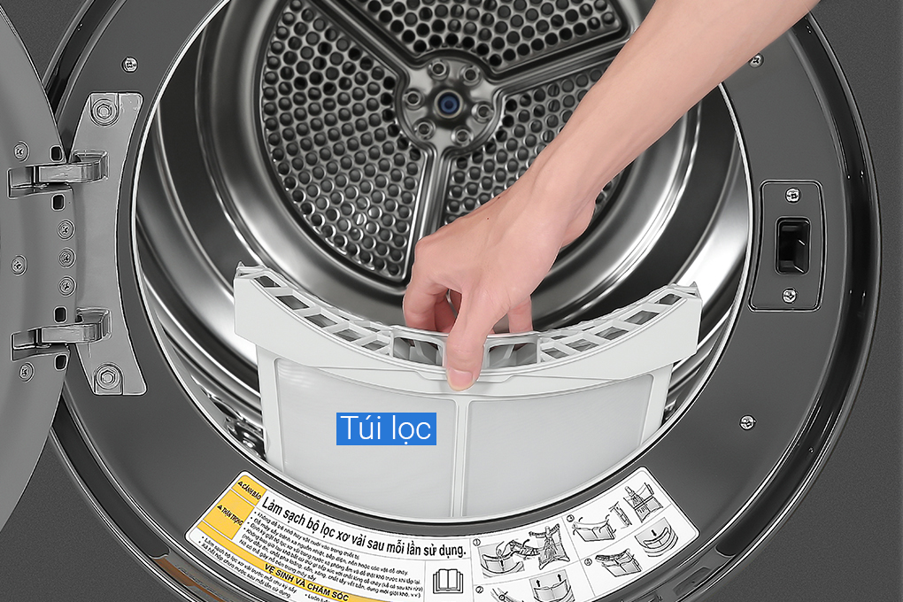 Máy sấy bơm nhiệt LG 10.5 kg DVHP50B Màu Đen