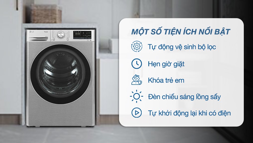 Máy sấy bơm nhiệt LG 10.5 kg DVHP50P