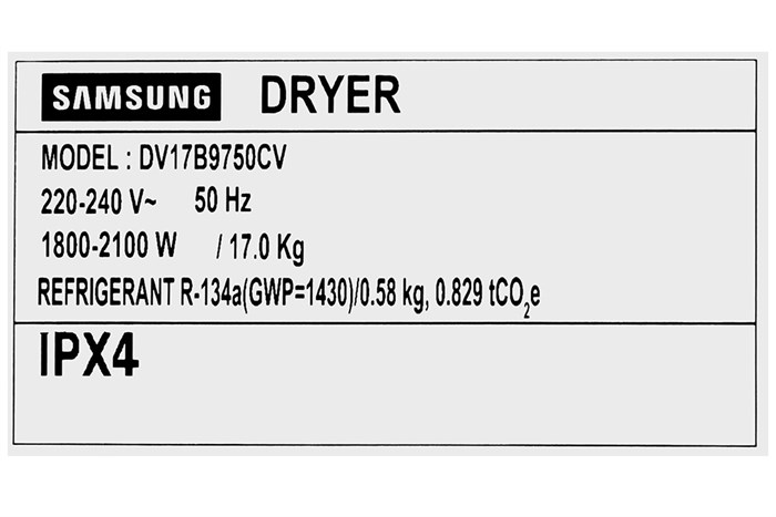 Máy sấy bơm nhiệt Samsung Bespoke AI 17 kg DV17B9750CV/SV Màu Đen