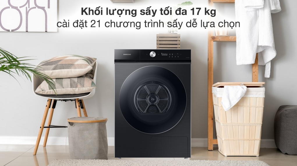 Máy sấy bơm nhiệt Samsung 17 kg DV17B9750CV/SV - Khối lượng sấy - Chương trình hoạt động