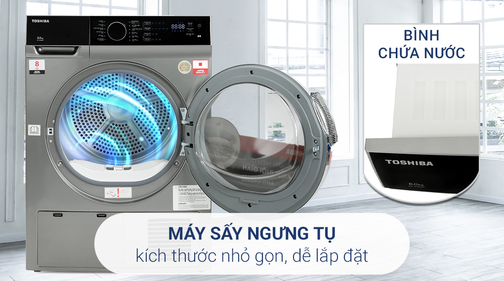 Máy sấy ngưng tụ Toshiba 8 kg TD-K90MEV(SK) - Sấy ngưng tụ