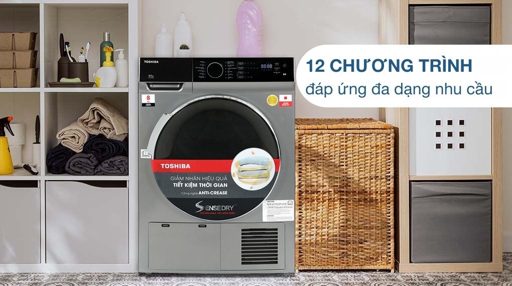 Máy sấy ngưng tụ Toshiba 8 kg TD-K90MEV(SK) - Khối lượng sấy