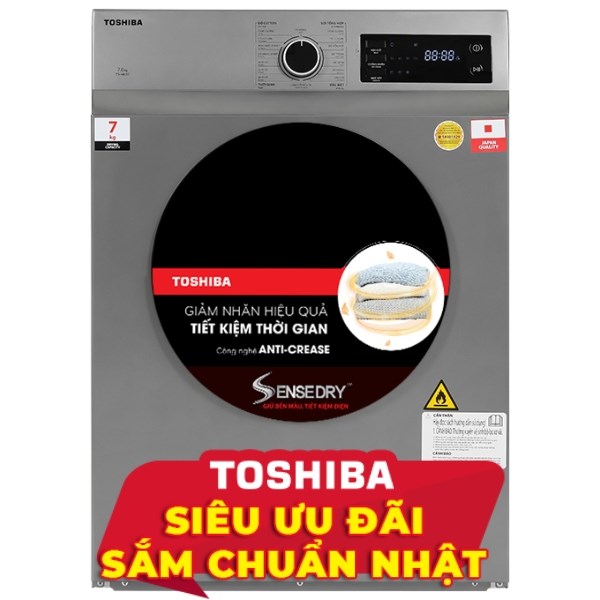 Máy sấy thông hơi 7 kg Toshiba TD-H80SEV(SK)
