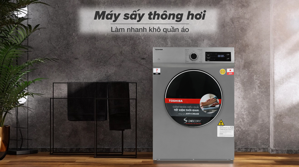 Máy sấy thông hơi 7 kg Toshiba TD-H80SEV(SK) - Sấy thông hơi