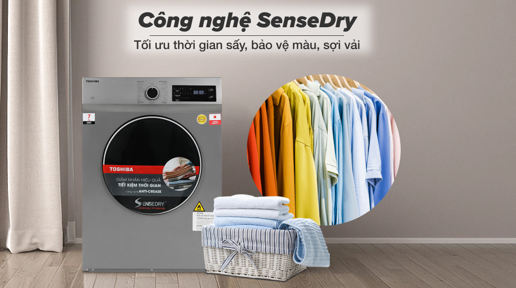 Máy sấy thông hơi 7 kg Toshiba TD-H80SEV(SK) - Công nghệ sấy