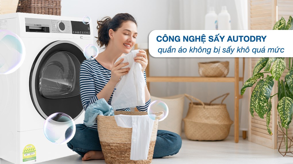 Máy sấy bơm nhiệt Bosch 9 kg WQG24570SG