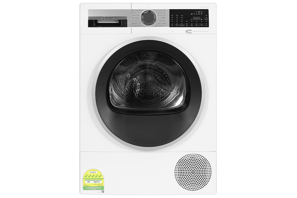 Máy sấy bơm nhiệt Bosch 9 kg WQG24570SG Màu Trắng