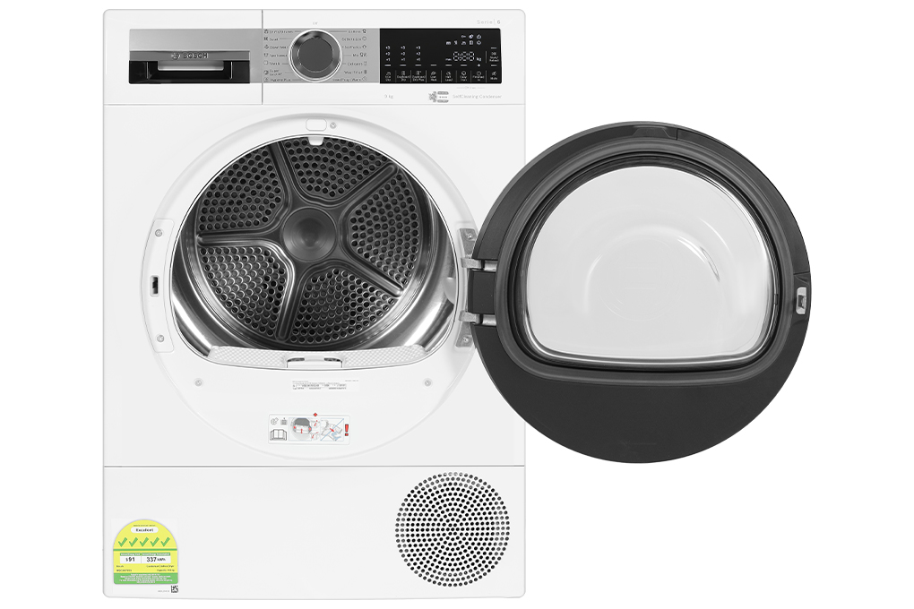 Máy sấy bơm nhiệt Bosch 9 kg WQG24570SG Màu Trắng