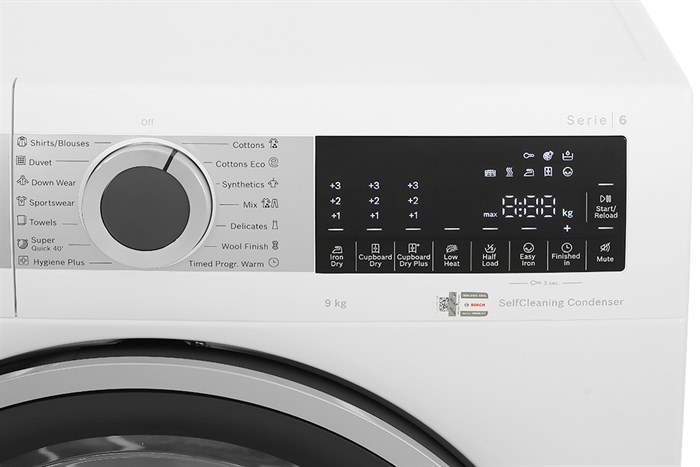 Máy sấy bơm nhiệt Bosch 9 kg WQG24570SG Màu Trắng