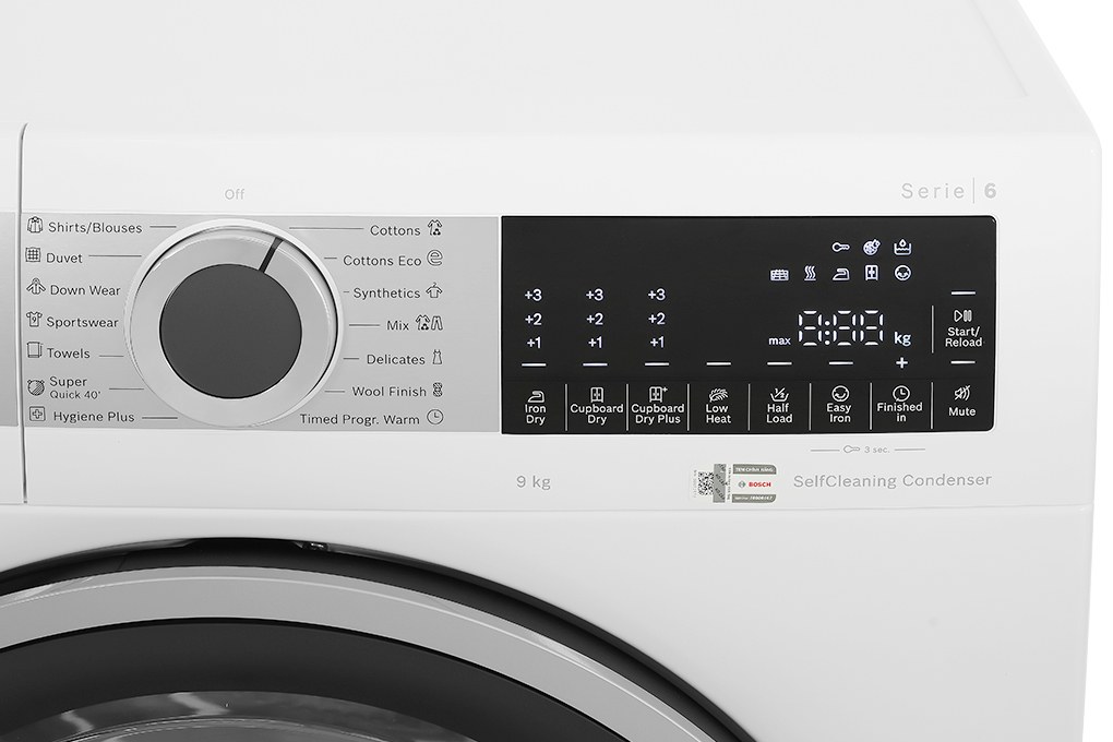 Máy sấy bơm nhiệt Bosch 9 kg WQG24570SG Màu Trắng