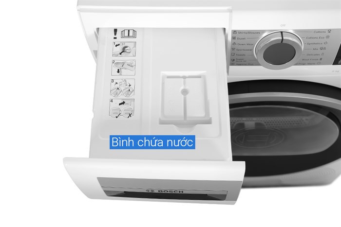 Máy sấy bơm nhiệt Bosch 9 kg WQG24570SG Màu Trắng