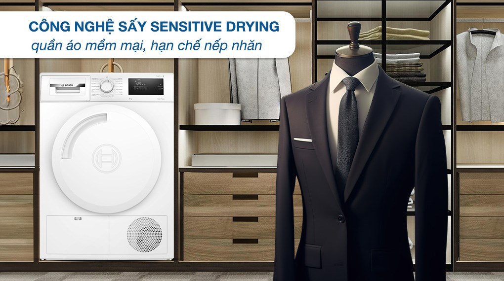 Máy sấy bơm nhiệt Bosch 8 kg WTH83028SG