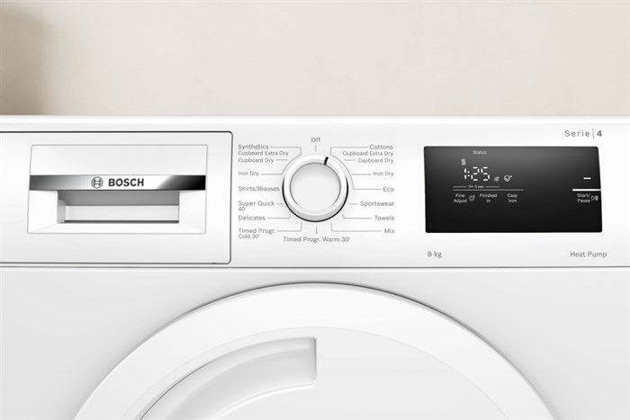 Máy sấy bơm nhiệt Bosch 8 kg WTH83028SG Màu Trắng