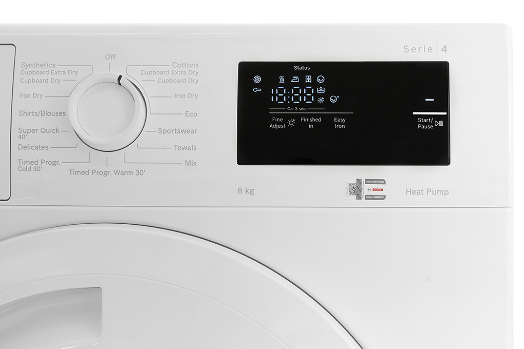 Máy sấy bơm nhiệt Bosch 8 kg WTH83028SG Màu Trắng
