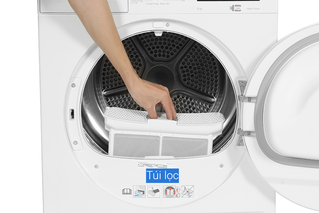 Máy sấy bơm nhiệt Bosch 8 kg WTH83028SG Màu Trắng