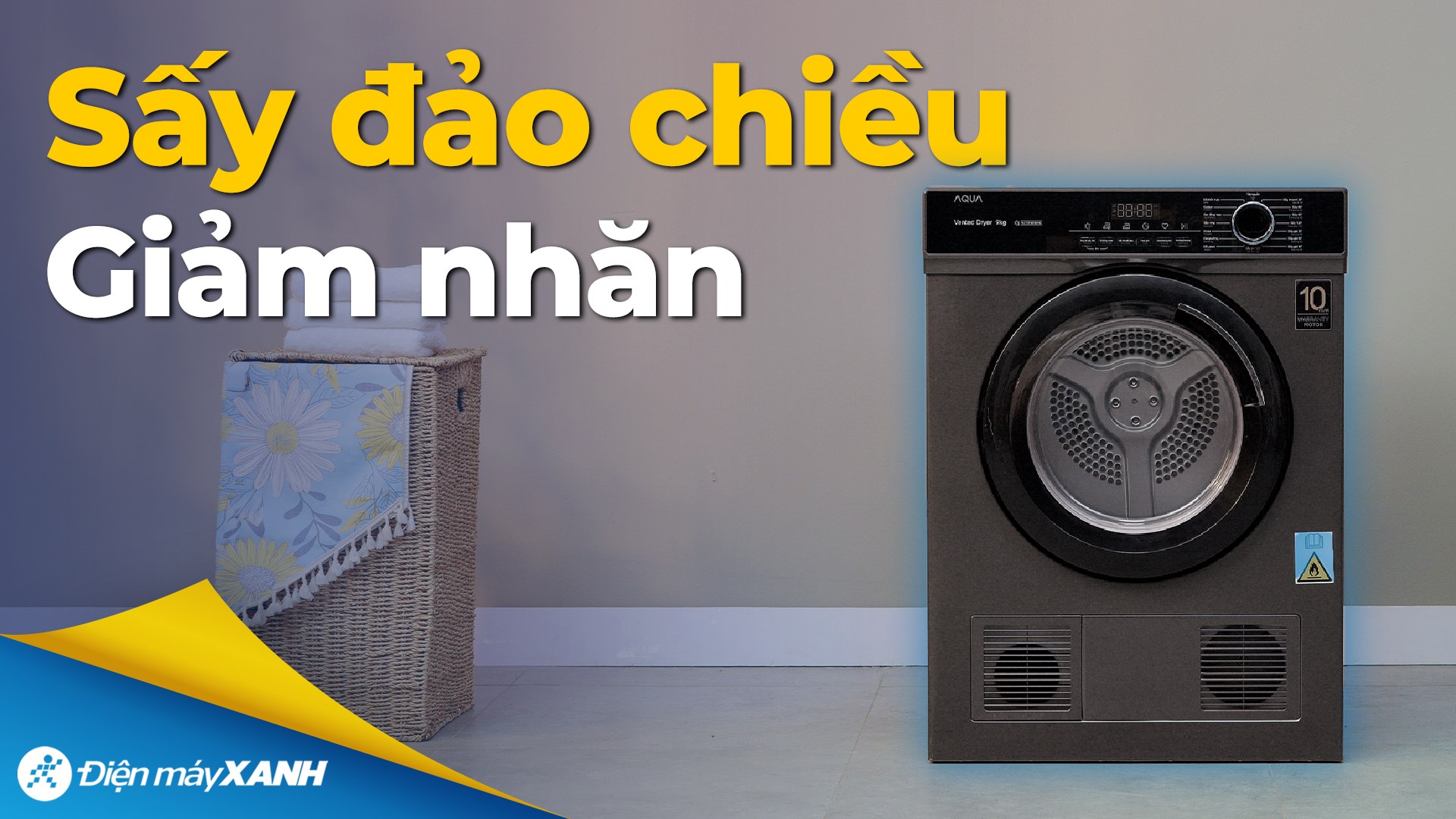 Máy sấy thông hơi Aqua 9 kg AQH-V901K PS