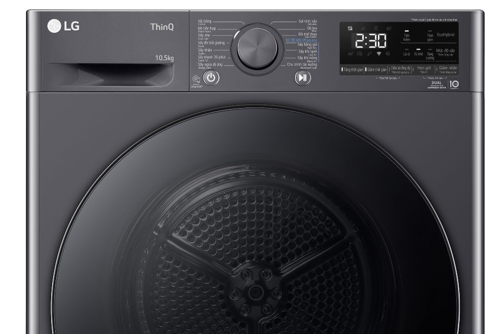 Máy sấy bơm nhiệt LG 10.5 kg DVHP50M Màu Đen