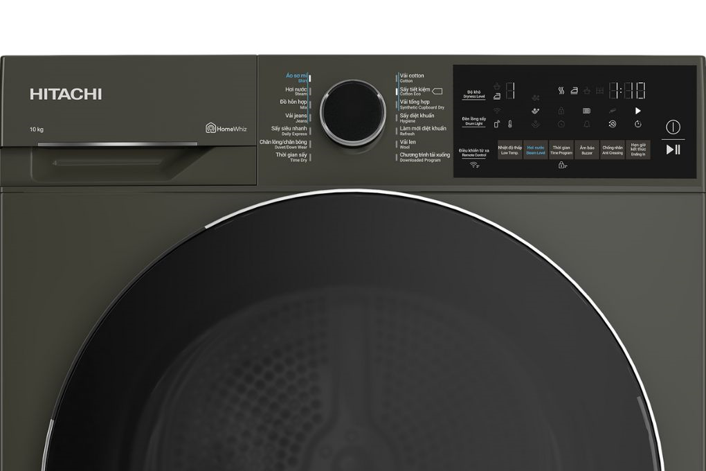 Máy sấy bơm nhiệt Hitachi 10 kg TD-100XFVEM Màu Đen
