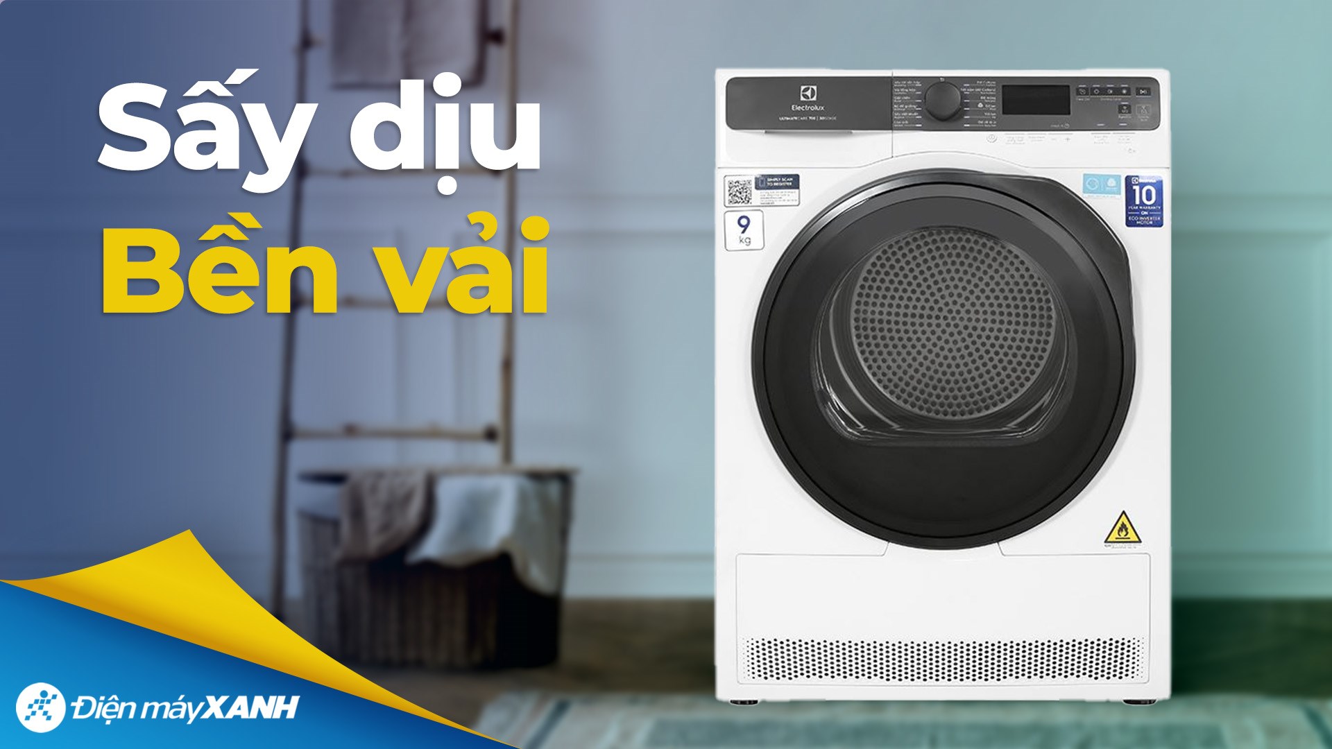 Máy sấy bơm nhiệt Electrolux UltimateCare 9 kg EDH903R7WC