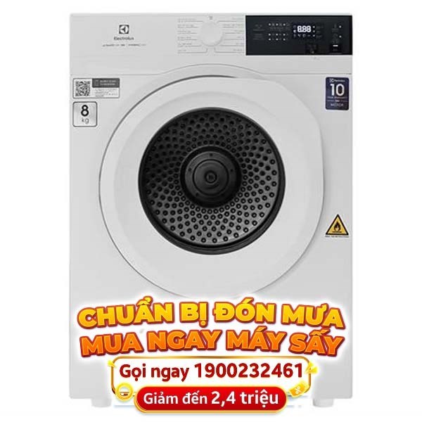 Máy sấy thông hơi Electrolux UltimateCare 8 kg EDV804H3WC