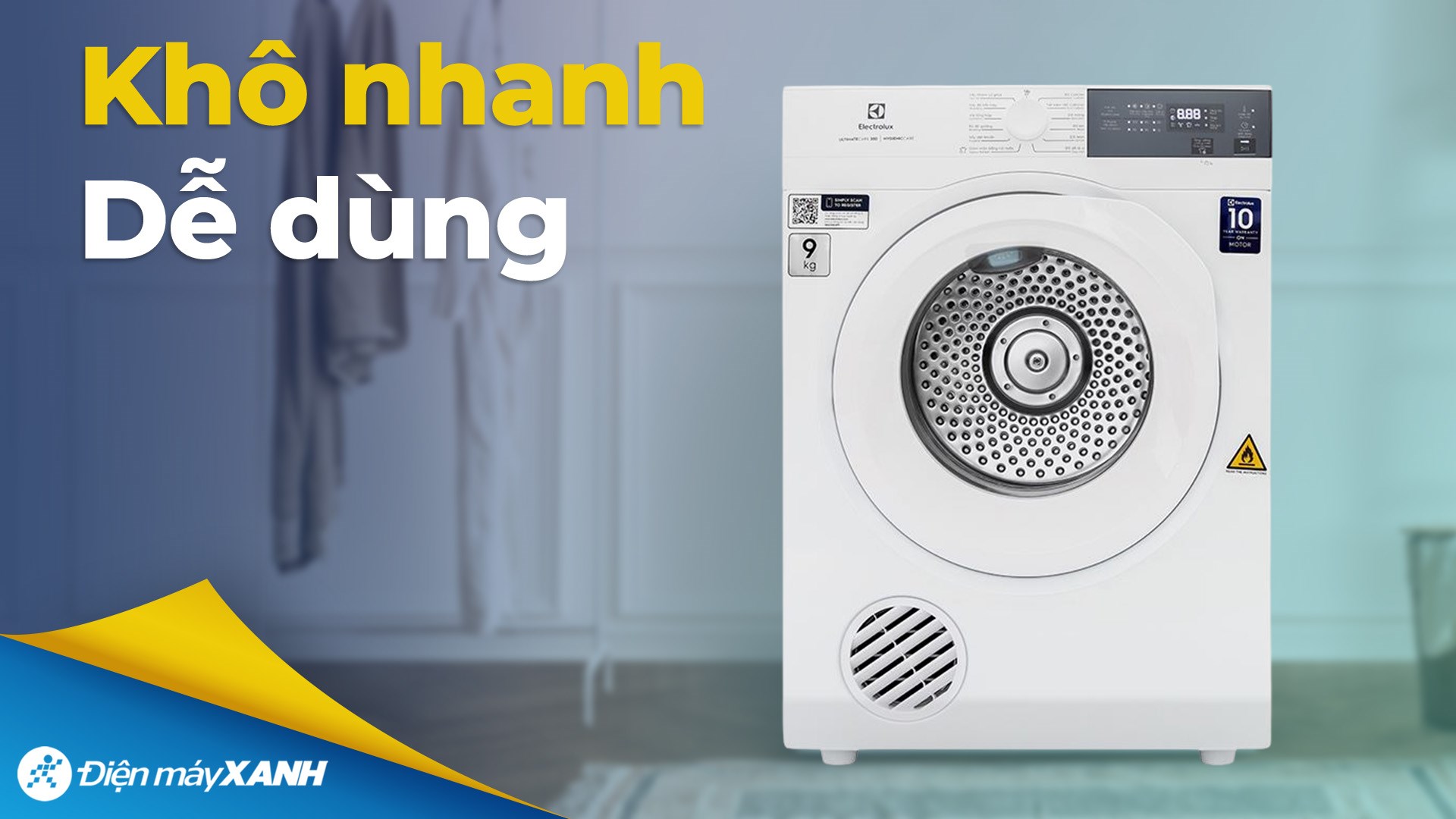 Máy sấy thông hơi Electrolux UltimateCare 9 kg EDS904H3WC