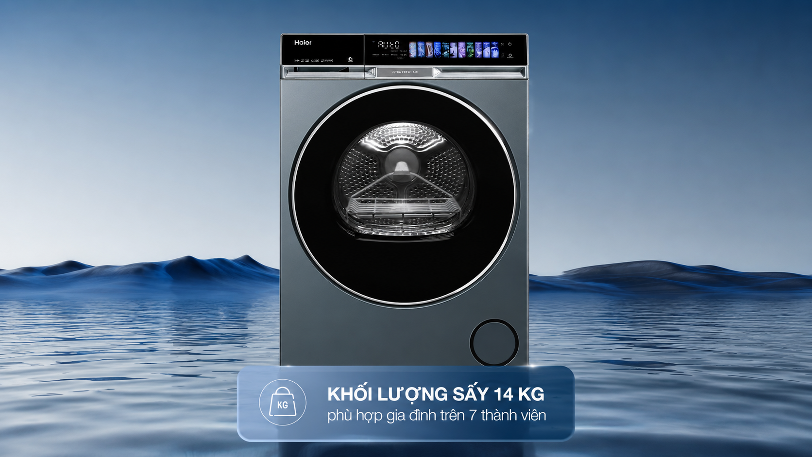 Máy sấy bơm nhiệt Haier 14 kg HD140-AR387GNU1