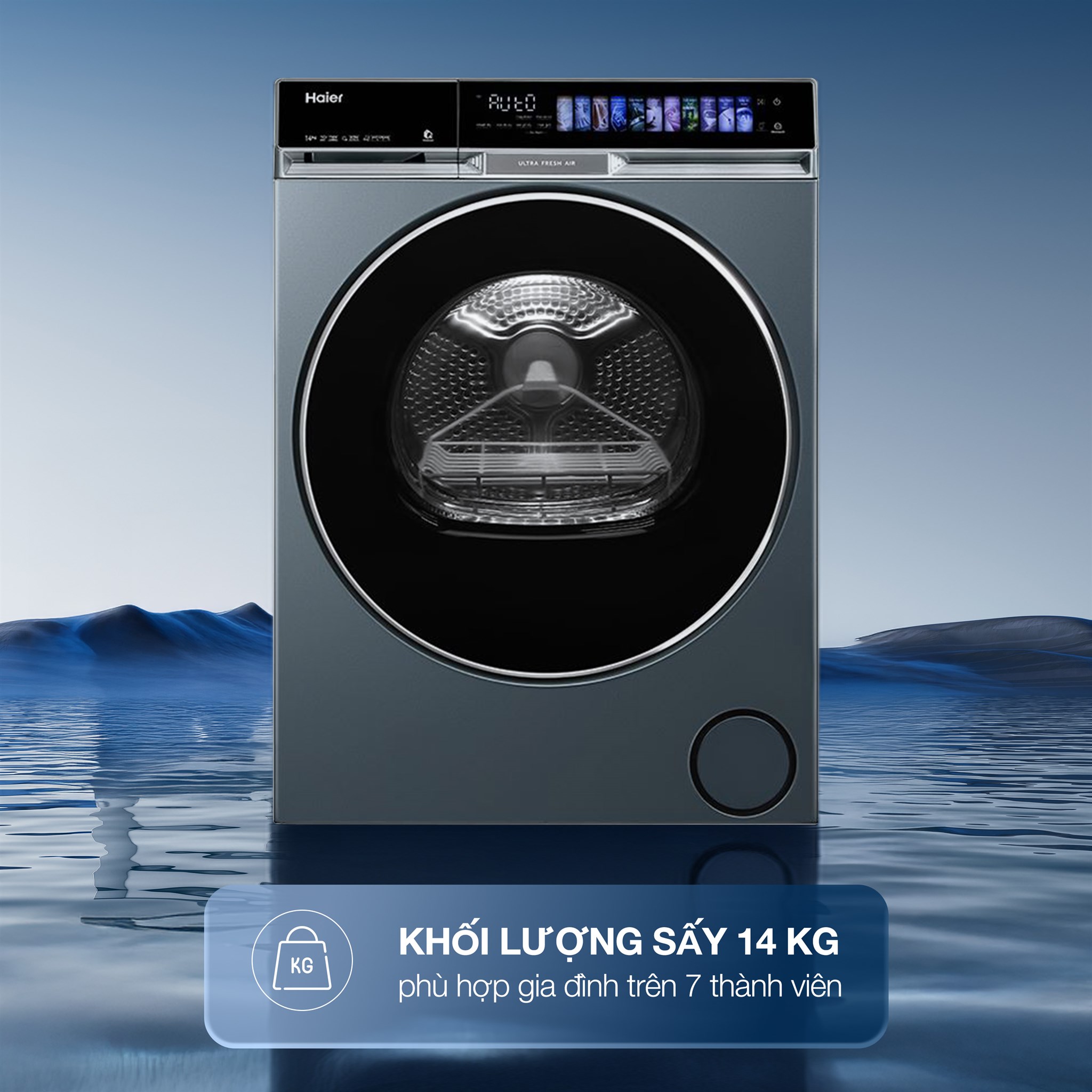 Máy sấy bơm nhiệt Haier 14 kg HD140-AR387GNU1