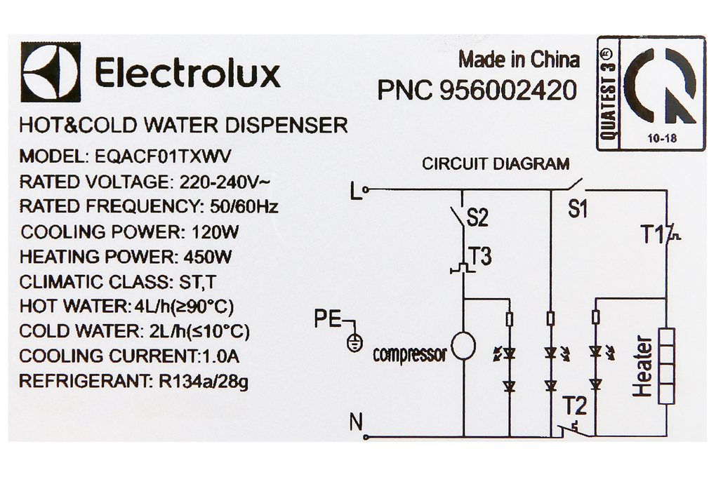 Siêu thị cây nước nóng lạnh Electrolux EQACF01TXWV