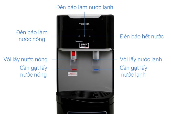 Cây nước nóng lạnh Toshiba RWF-W1669BV(K1) 650W Màu Đen