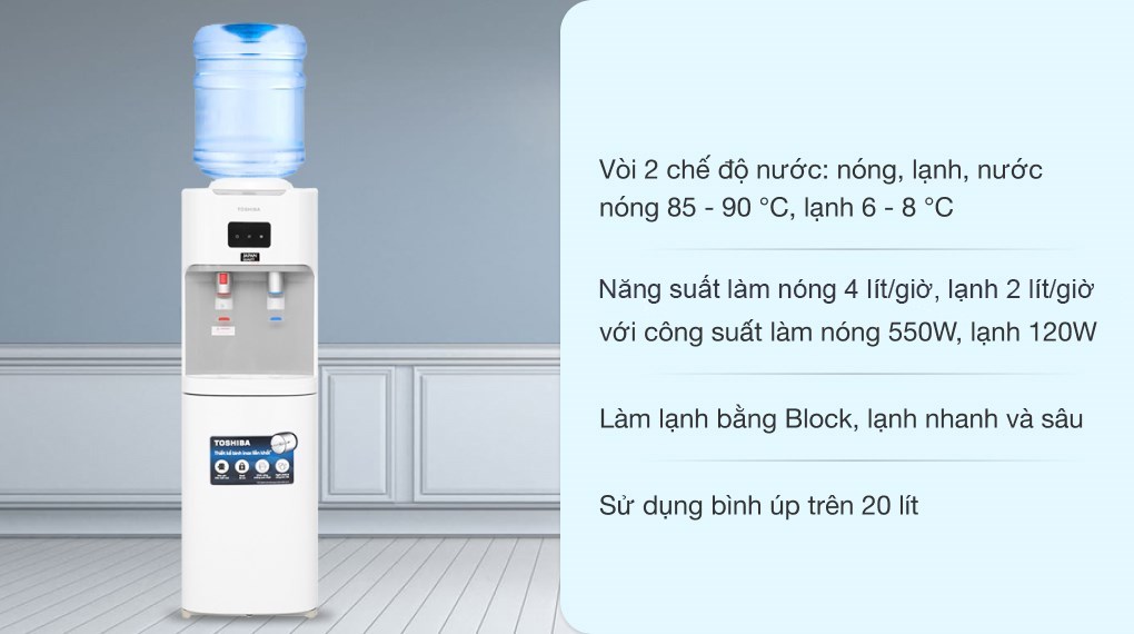 Cây nước nóng lạnh Toshiba RWF-W1664TV(W1) 670W