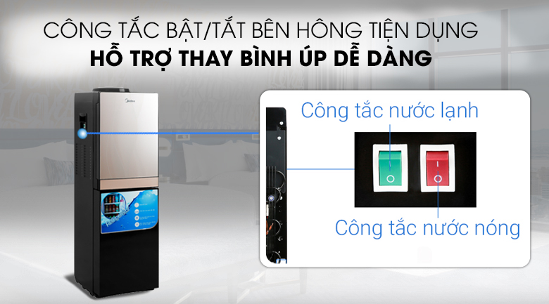 Cây nước nóng lạnh Midea YL1836S-B 520W - 10