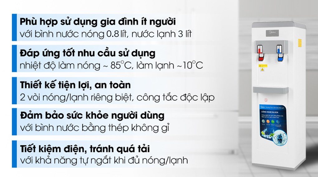Cây nước nóng lạnh Midea YL1932S 550W - 3