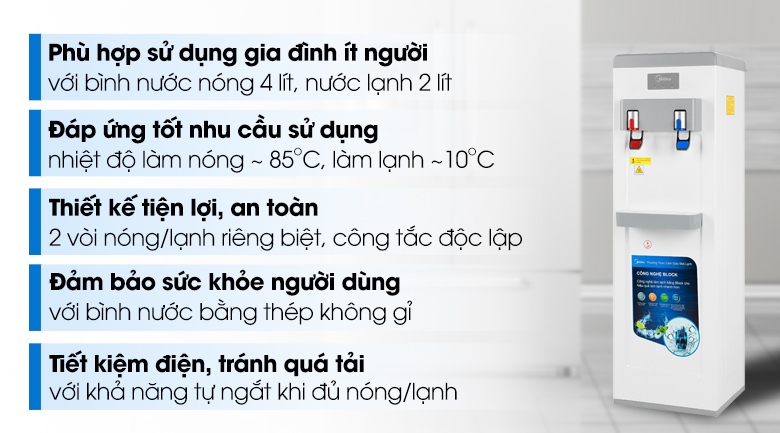 Cây nước nóng lạnh Midea YL1932S 550W - 4