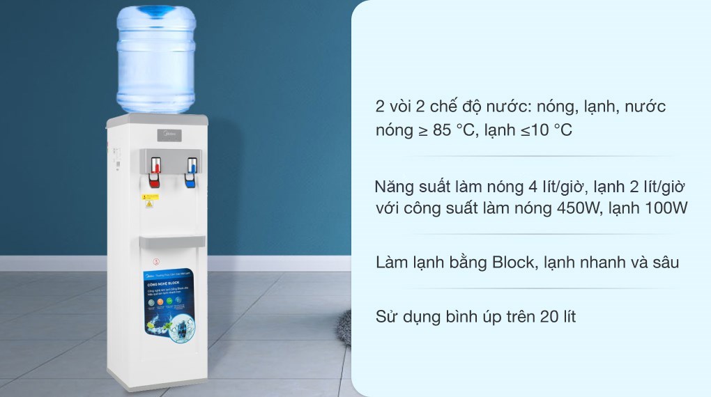 Cây nước nóng lạnh Midea YL1932S 550W